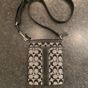 COACH crossbody bag in black and gray signature fabric